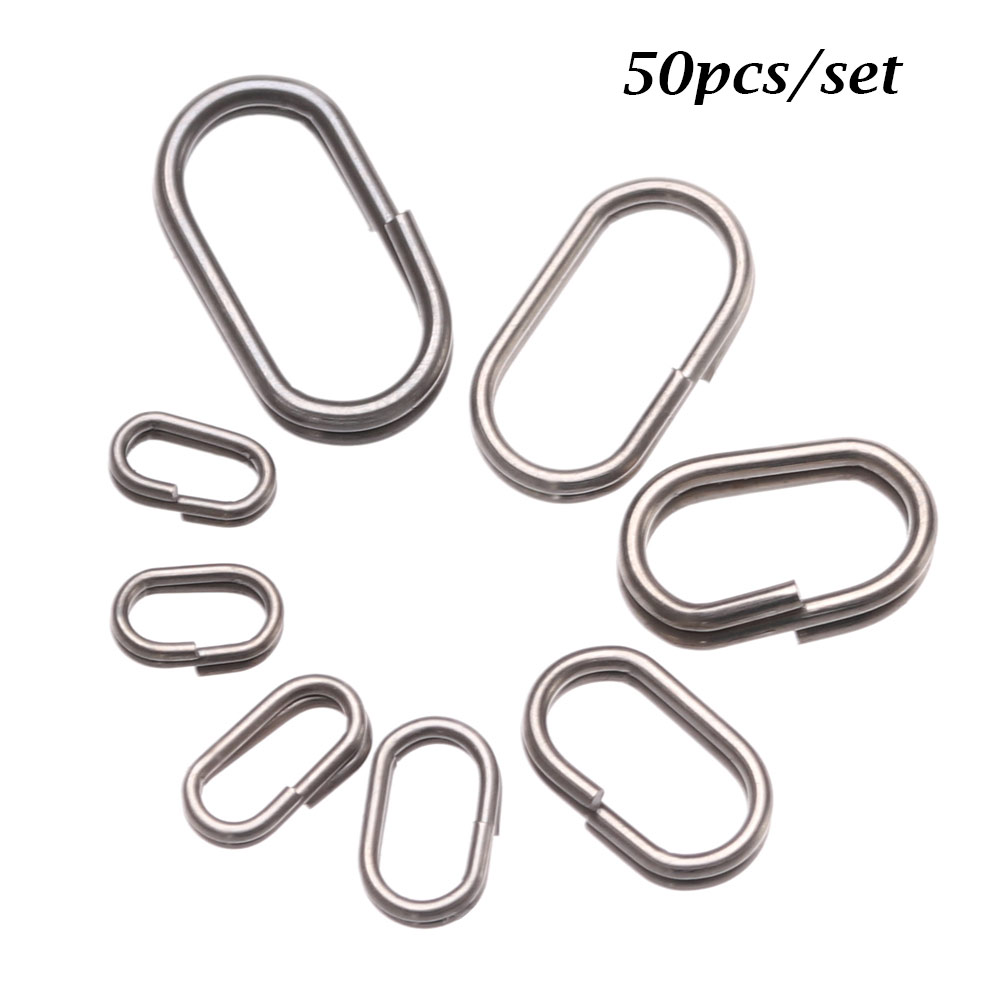 Fishing Lure Accessories - 50 Buah/Lot 8/10/13/15/17/19Mm Cincin Oval Split