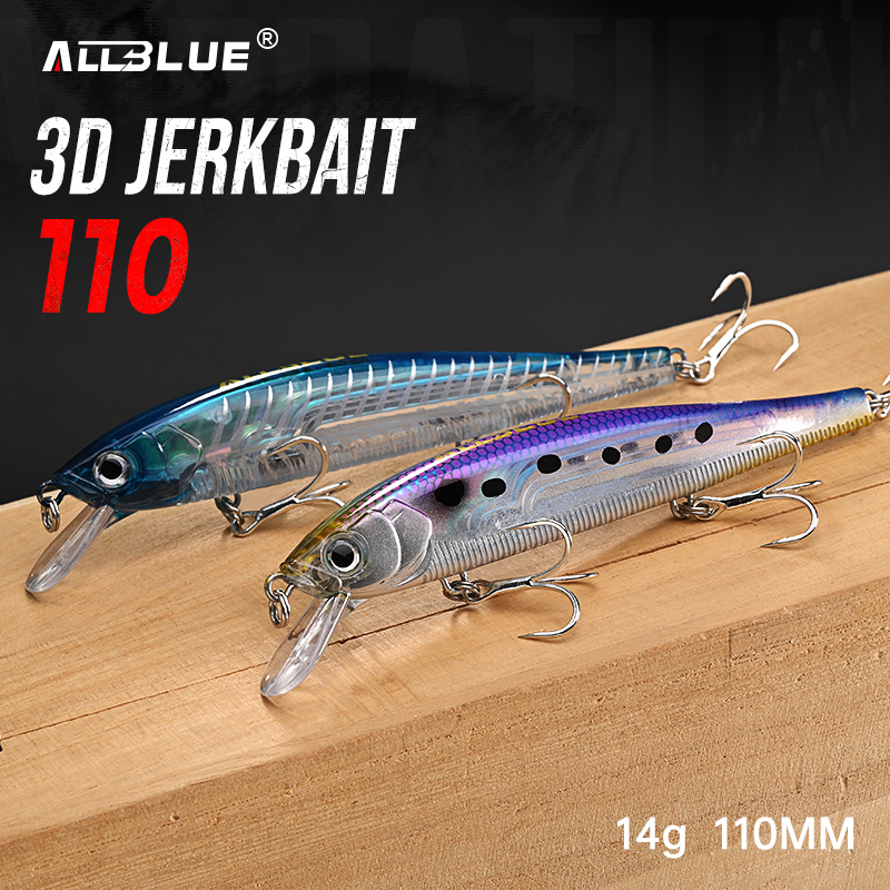 ALLBLUE 3D Jerkbait Wobbler Um - Fishing Lure Jerkbait ulasan dan harga