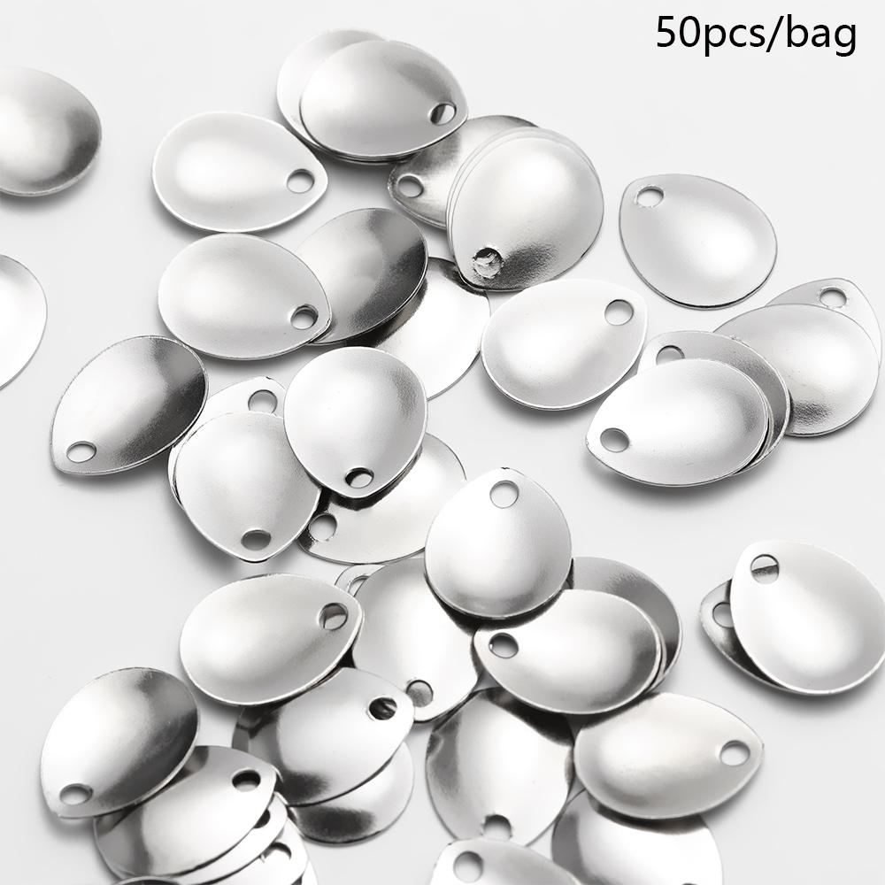 50 buah perak halus nikel paye - Fishing Lure Spinner ulasan dan harga