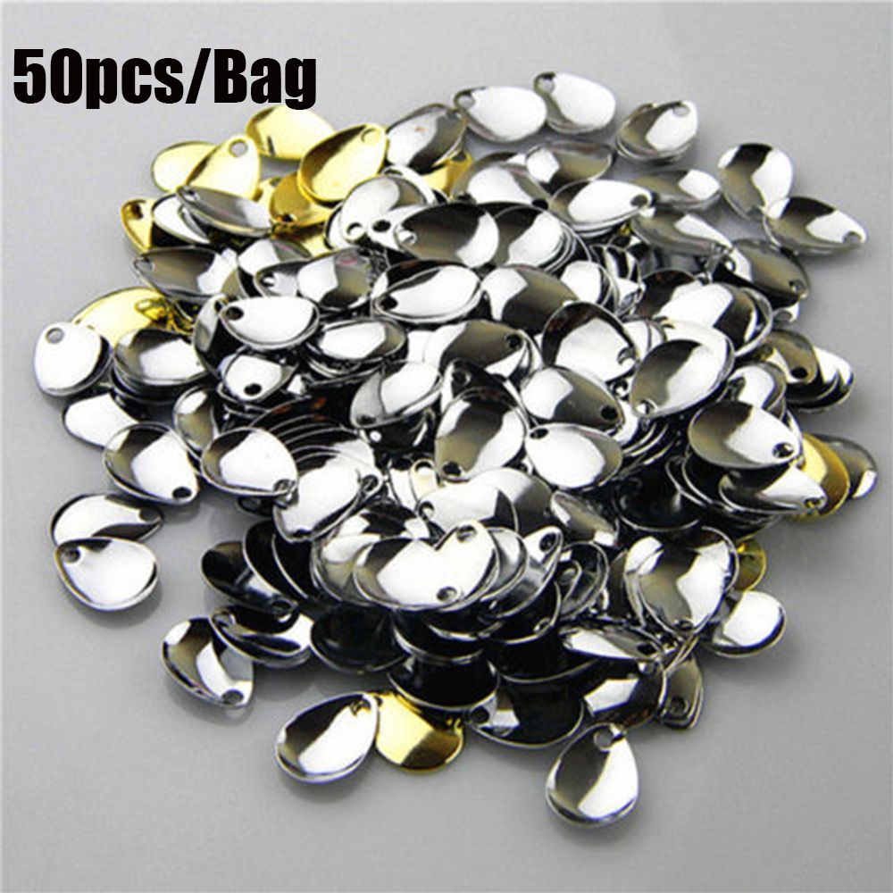 50 buah perak halus nikel paye - Fishing Lure Spinner ulasan dan harga