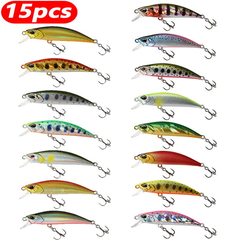 15Pcs Umpan Pancing Minnow Ten - Fishing Lure Jerkbait ulasan dan harga