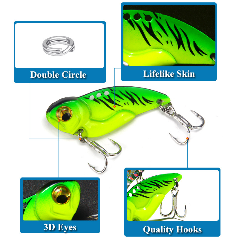 Umpan Getar Logam 3D Eyes Wint - Fishing Lure Blade Bait ulasan dan harga