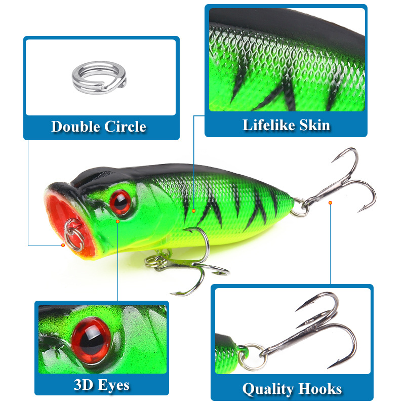 6pcs 6 warna（kemasan opp）/5pcs - Fishing Lure Topwater ulasan dan harga